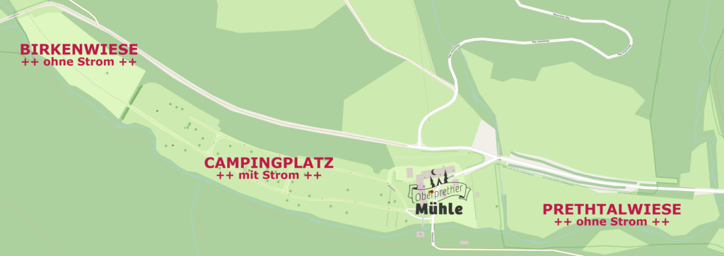 Oberprether Mühle Camping Kategorien 2024